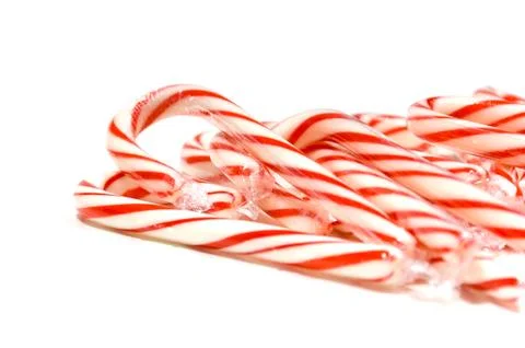 Candy canes on white Stock Photos