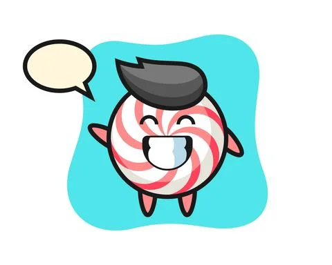 Candy cartoon character doing wave hand gesture Stock Illustration