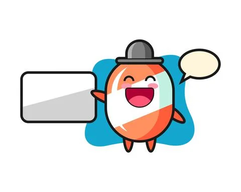 Candy cartoon illustration doing a presentation Stock Illustration
