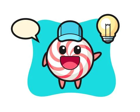 Candy character cartoon getting the idea Stock Illustration