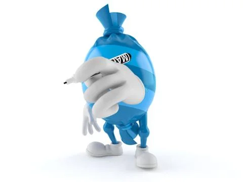 Candy character holding marker Stock Illustration