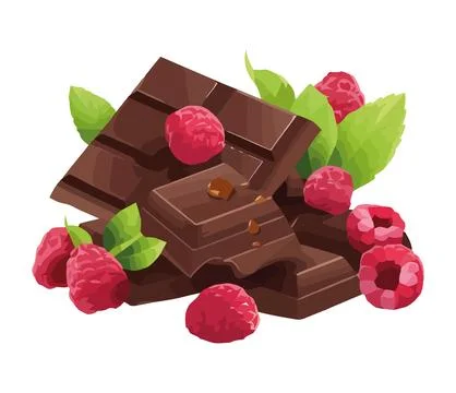 Candy chocolate dessert with raspberry 스톡 일러스트