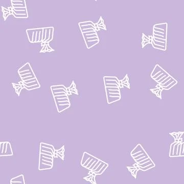 Candy chocolate line vector seamless pattern Stock Illustration