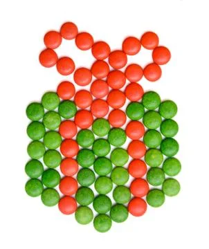 Candy Christmas present box on white background Foto stock