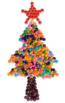 Candy Christmas tree on white background Stock Photos