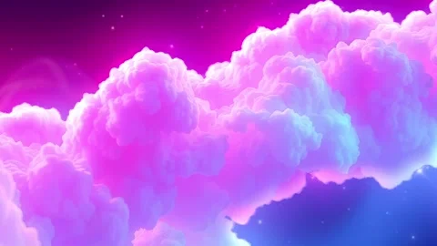Candy Cloudscape: 3D Sky with Pink and Bright Blue Stock Footage 330320363