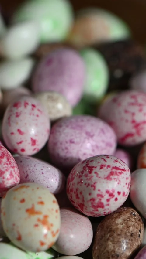 Candy-Coated Chocolate Peanuts Rotating, Macro Close Up Sweet Snack Stock Footage 330970331