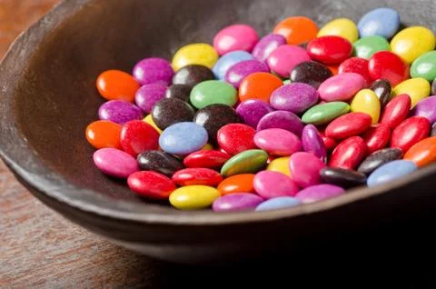 Candy coated chocolates Stock Photos