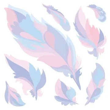 Candy Color Vector Feathers Stock Illustration