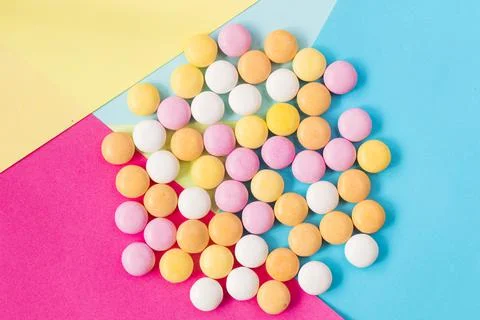 Candy on the colorful background Stock Photos