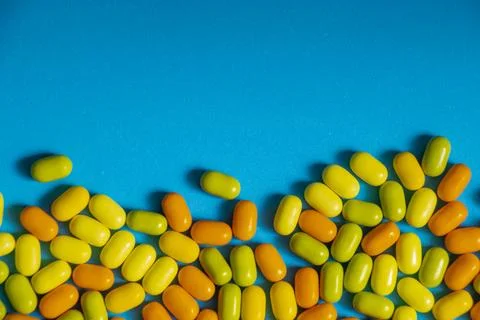 Candy on the colorful background Stock Photos