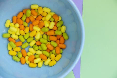 Candy on the colorful background Stock Photos