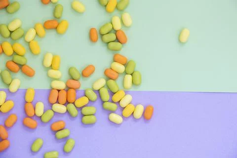 Candy on the colorful background Stock Photos