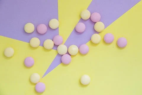Candy on the colorful background Stock Photos