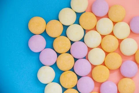 Candy on the colorful background Stock Photos