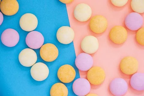 Candy on the colorful background Stock Photos