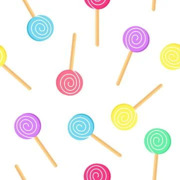 Candy colorful seamless pattern. Lollipop background. Vector illustration Stock Illustration