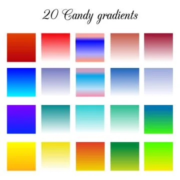 Candy colors gradients collection. Vector set of gradients for Adobe Illustrator Stock Illustration