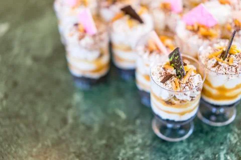 Candy colors put on the table. Stock Photos