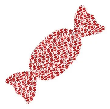 Candy Composition of Dollar and Dots Stock Illustration