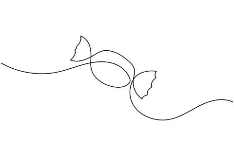 Candy continuous one line drawing on white background in minimalist style o.. Stock Illustration