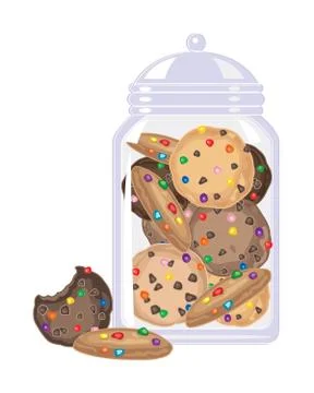 Candy cookies in a jar Stock Illustration