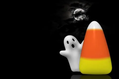 Candy Corn and Ghost 写真素材