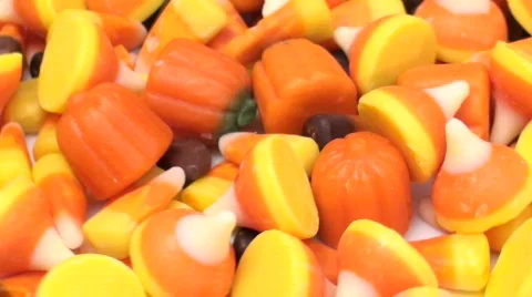 Candy corn and pumpkin candy zoom V1 - HD  Stock Footage 570163