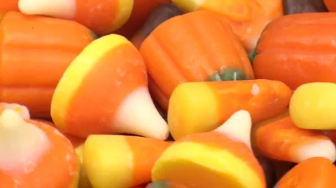 Candy corn and pumpkin candy zoom V2- HD  Stock-Footage 570181