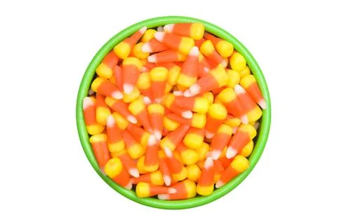 Candy corn in bowl Stock Photos