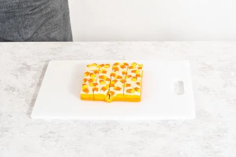 Candy corn fudge Stock Photos