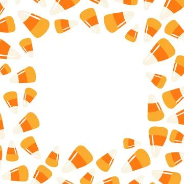 Candy corn Halloween frame, border Stock Illustration