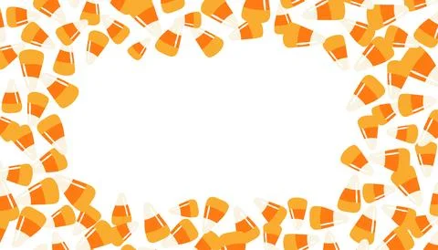 Candy corn Halloween frame, border Stock Illustration