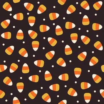 Candy corn Halloween seamless pattern.  Is ideal for baby or toddler girl f.. Stock-Illustration