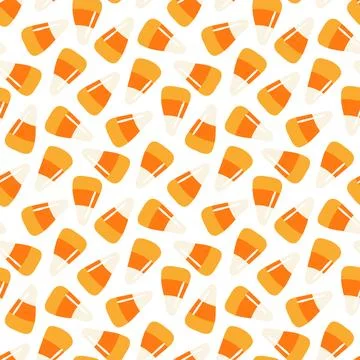 Candy corn Halloween seamless pattern Stock Illustration