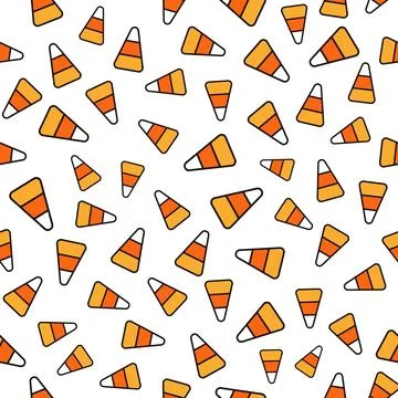Candy corn Halloween seamless pattern Stock Illustration