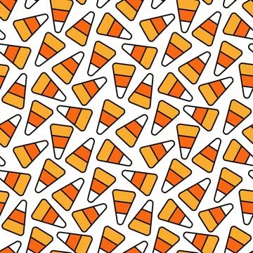 Candy corn Halloween seamless pattern Stock Illustration