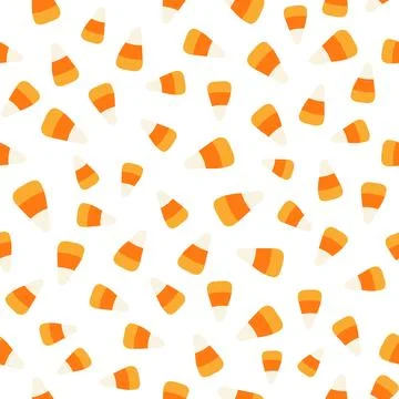 Candy corn Halloween seamless pattern Stock Illustration