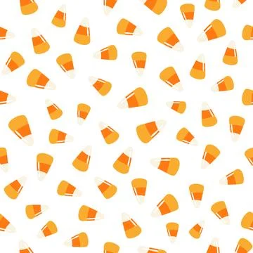Candy corn Halloween seamless pattern Stock Illustration