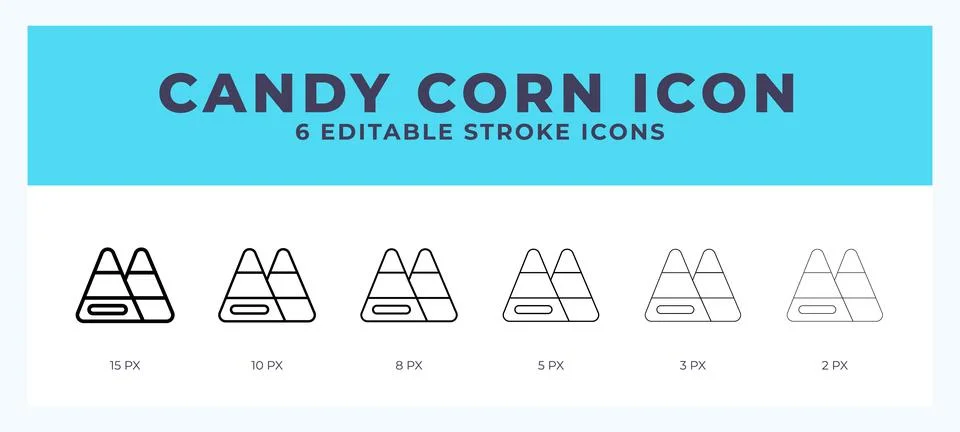 Candy corn line icon illustrations with editable strokes. Stock Illustration
