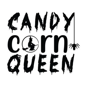 Candy corn queen typography t-shirt design, tee print, t-shirt design Stock Illustration