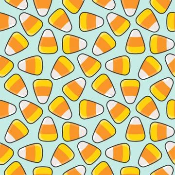 Candy corn seamless pattern for halloween background or wallpaper Stock Illustration