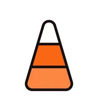Candy corn simple line icon, Halloween illustration Stock Illustration