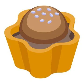 Candy cupcake icon isometric vector. Chocolate festival Stock Illustration