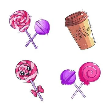 Candy design, hand drawn style set Stock Illustration