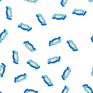 Candy dessert isometric icon seamless pattern イラスト素材