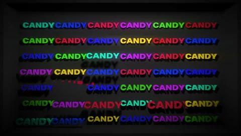Candy Displace 4K Text VJ Mapping Loop Stock Footage 91000722