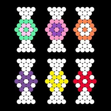 Candy Dots Pattern. Vector illustration of pixel art. 스톡 일러스트