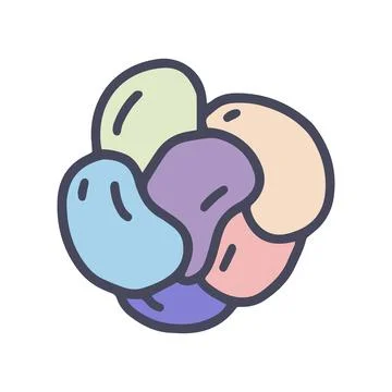Candy dragee color vector doodle simple icon Stock Illustration