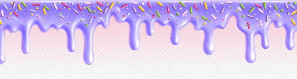 Candy drip border. Realistic 3d vector Illustrazione stock